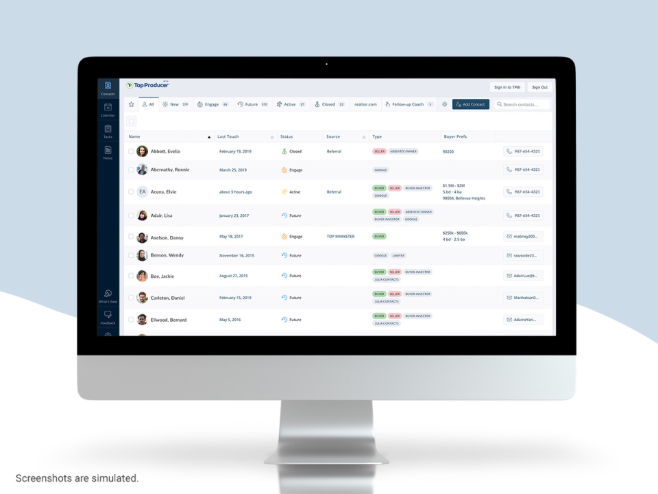 screenshot of TOP PRODUCER